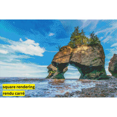 Nature’s Sculpted Wonder - Hopewell Rocks-40x60cm-Round-DiamondArt.ca