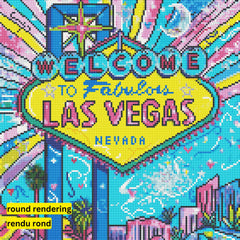 Las Vegas by Jess Stempel-40x40cm-Round-DiamondArt.ca