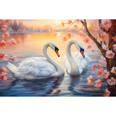 Love Swans by Imagine It Images-30x45cm-Round-DiamondArt.ca