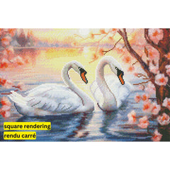Love Swans by Imagine It Images-30x45cm-Round-DiamondArt.ca