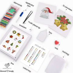 Magical Christmas Sparkle Minis 12 Canvas Kit-Square-DiamondArt.ca