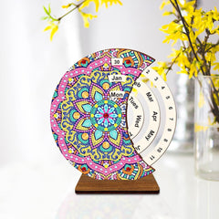 Pink Sparkle Mandala Perpetual Calendar-Special-DiamondArt.ca