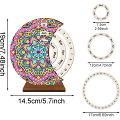 Pink Sparkle Mandala Perpetual Calendar-Special-DiamondArt.ca