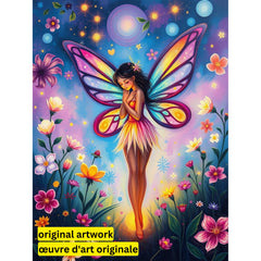 Pixie Canvas - Moonlit Garden Fairy by Sophie Patrick-30x40cm-Square-DiamondArt.ca