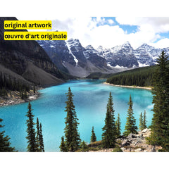 Turquoise Tranquility - Moraine Lake-40x50cm-Round-DiamondArt.ca