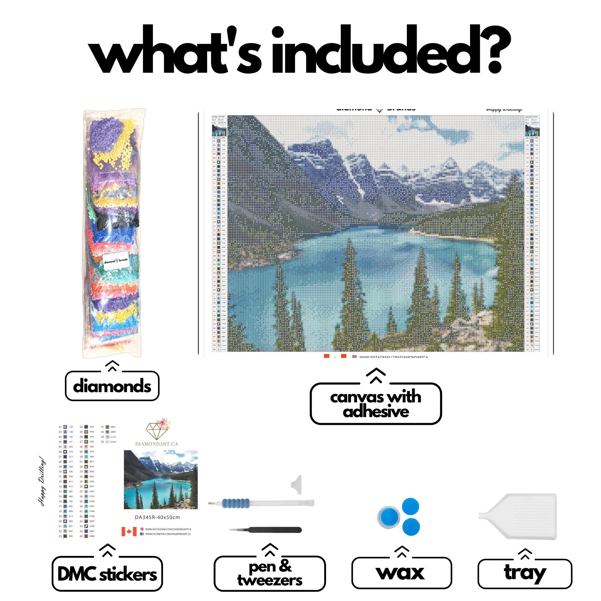 Turquoise Tranquility - Moraine Lake-40x50cm-Round-DiamondArt.ca