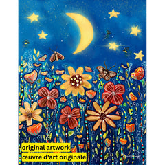 Nighttime Garden by Karrie Evenson-30x40cm-Round-DiamondArt.ca