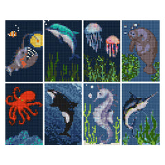 Ocean Wonders Sparkle Minis 8 Canvas Kit-Square-DiamondArt.ca