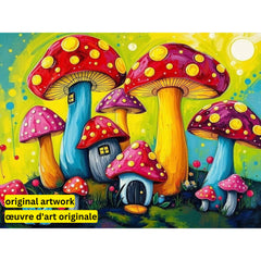 Pixie Canvas - Once Upon a Mushroom by Sophie Patrick-30x40cm-Square-DiamondArt.ca