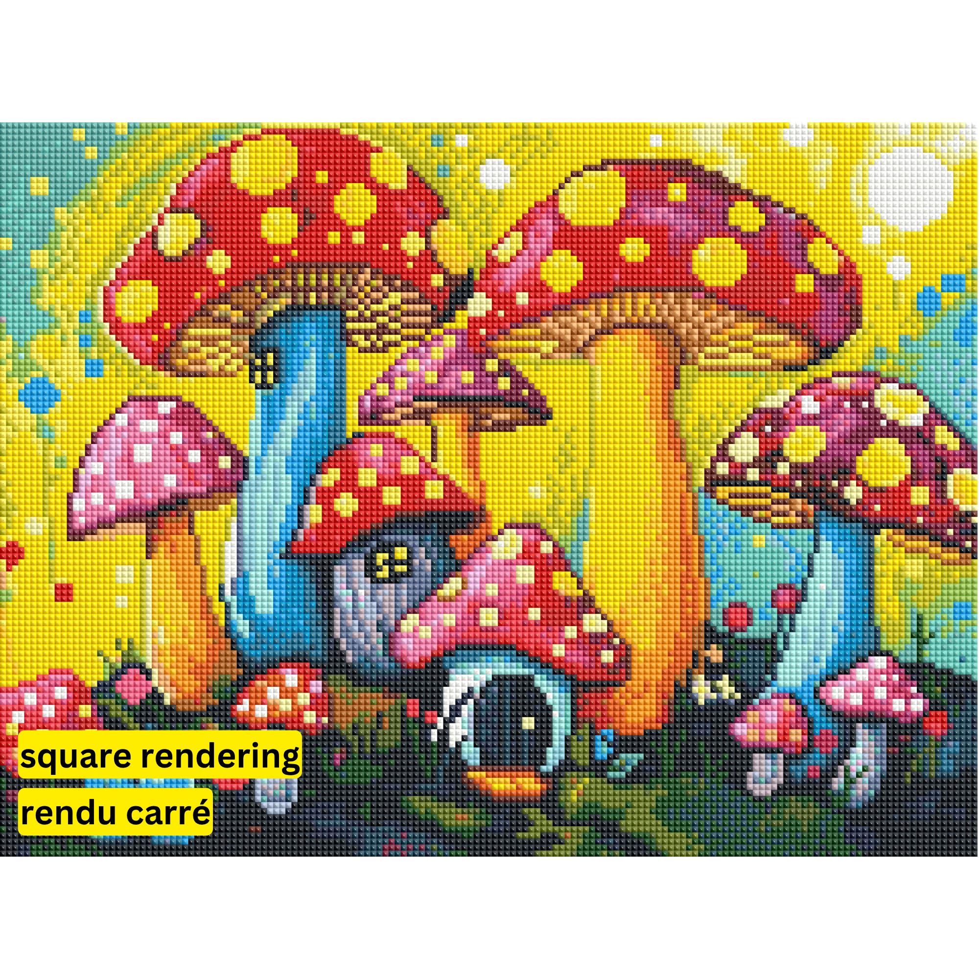 Pixie Canvas - Once Upon a Mushroom by Sophie Patrick-30x40cm-Square-DiamondArt.ca