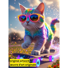 One Cool Cat by Hannah Green-30x40cm-Round-DiamondArt.ca