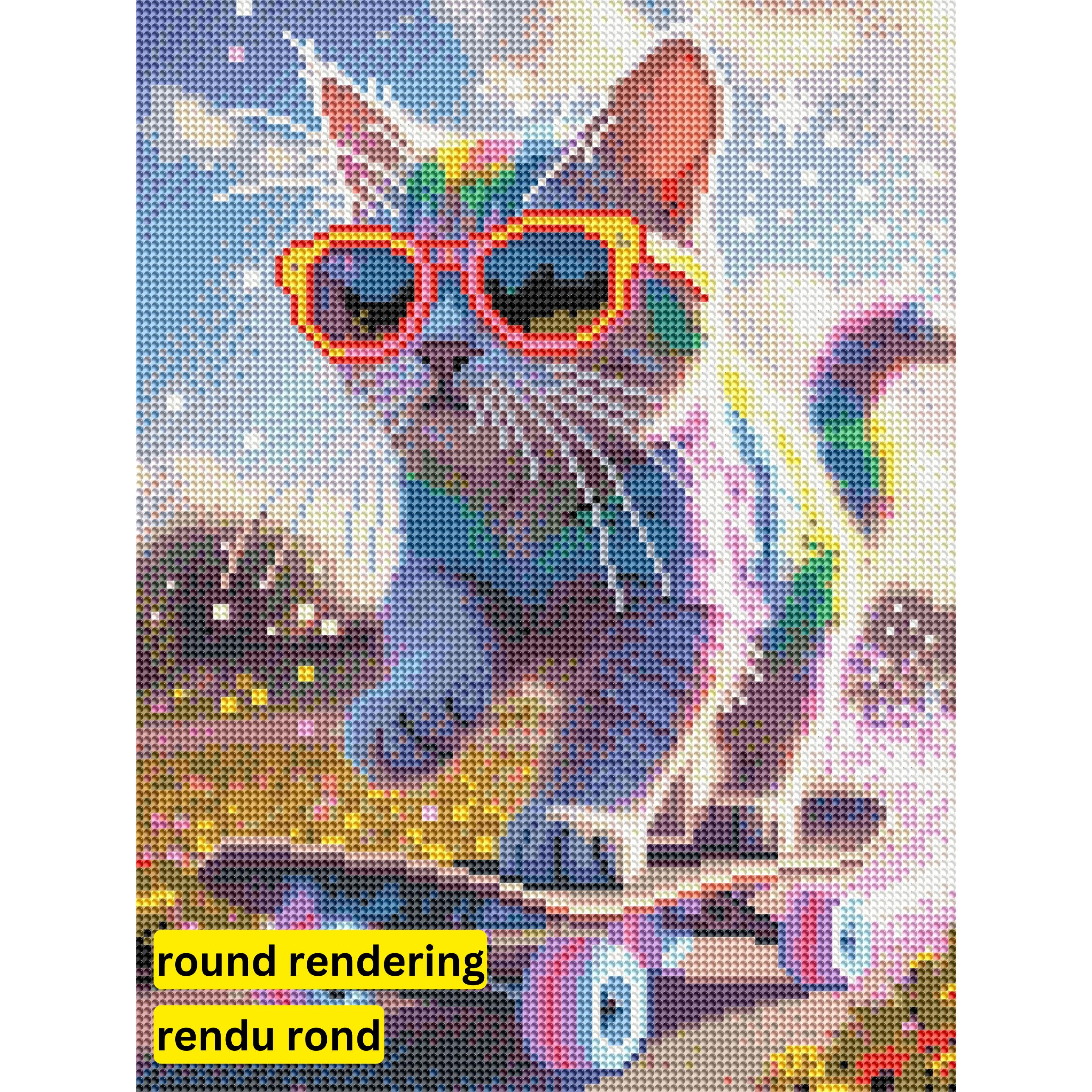 One Cool Cat by Hannah Green-30x40cm-Round-DiamondArt.ca