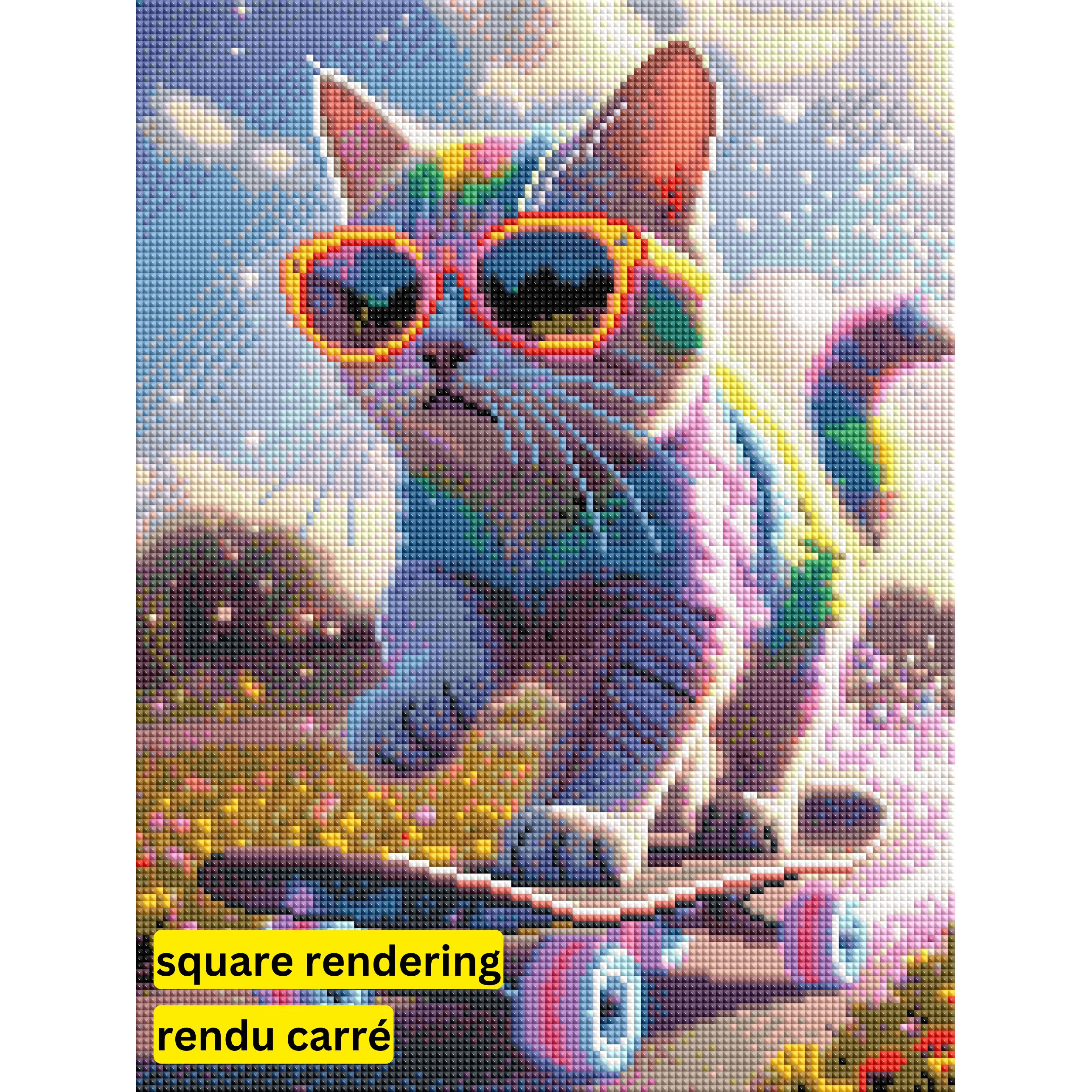 One Cool Cat by Hannah Green-30x40cm-Round-DiamondArt.ca