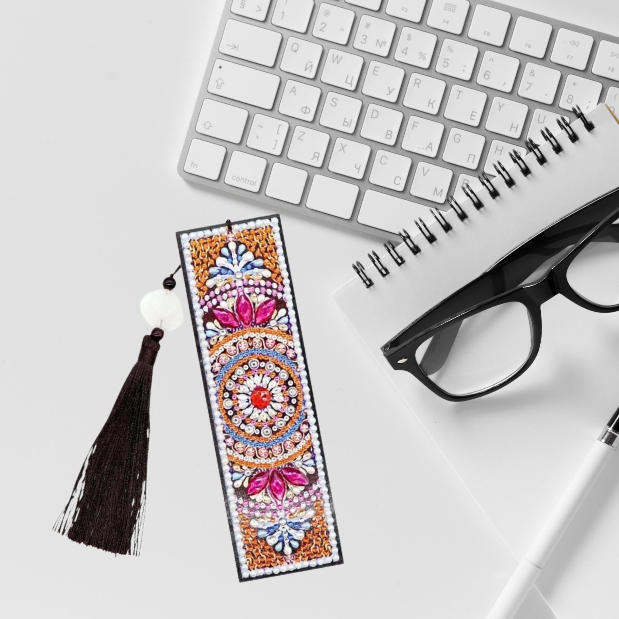 Orange Mandala Bookmark-Special-DiamondArt.ca