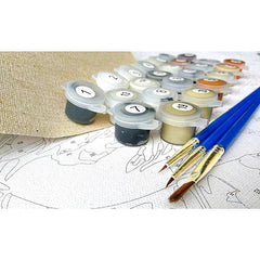 PAINT-BY-NUMBER Colourful Jellybean Houses-35x45cm-Paint-by-Number-DiamondArt.ca