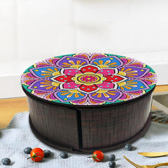 Pink Harmony Mandala Faux Wood Box-Special-DiamondArt.ca
