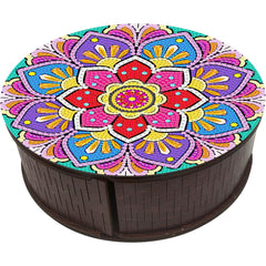 Pink Harmony Mandala Faux Wood Box-Special-DiamondArt.ca