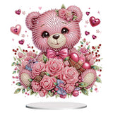 Pink Teddy Bear Tabletop Decoration-Pink Teddy Bear-DiamondArt.ca