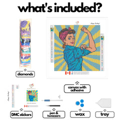 Pop Art We Can Do It-30x30cm-Square-DiamondArt.ca