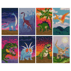 Prehistoric Dinos Sparkle Minis 8 Canvas Kit-Square-DiamondArt.ca