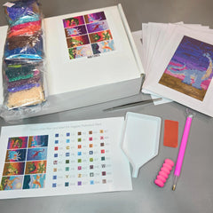 Prehistoric Dinos Sparkle Minis 8 Canvas Kit-Square-DiamondArt.ca