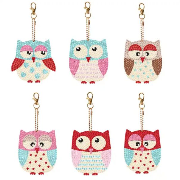 Pretty Owls Key Chain Kit-Special-DiamondArt.ca