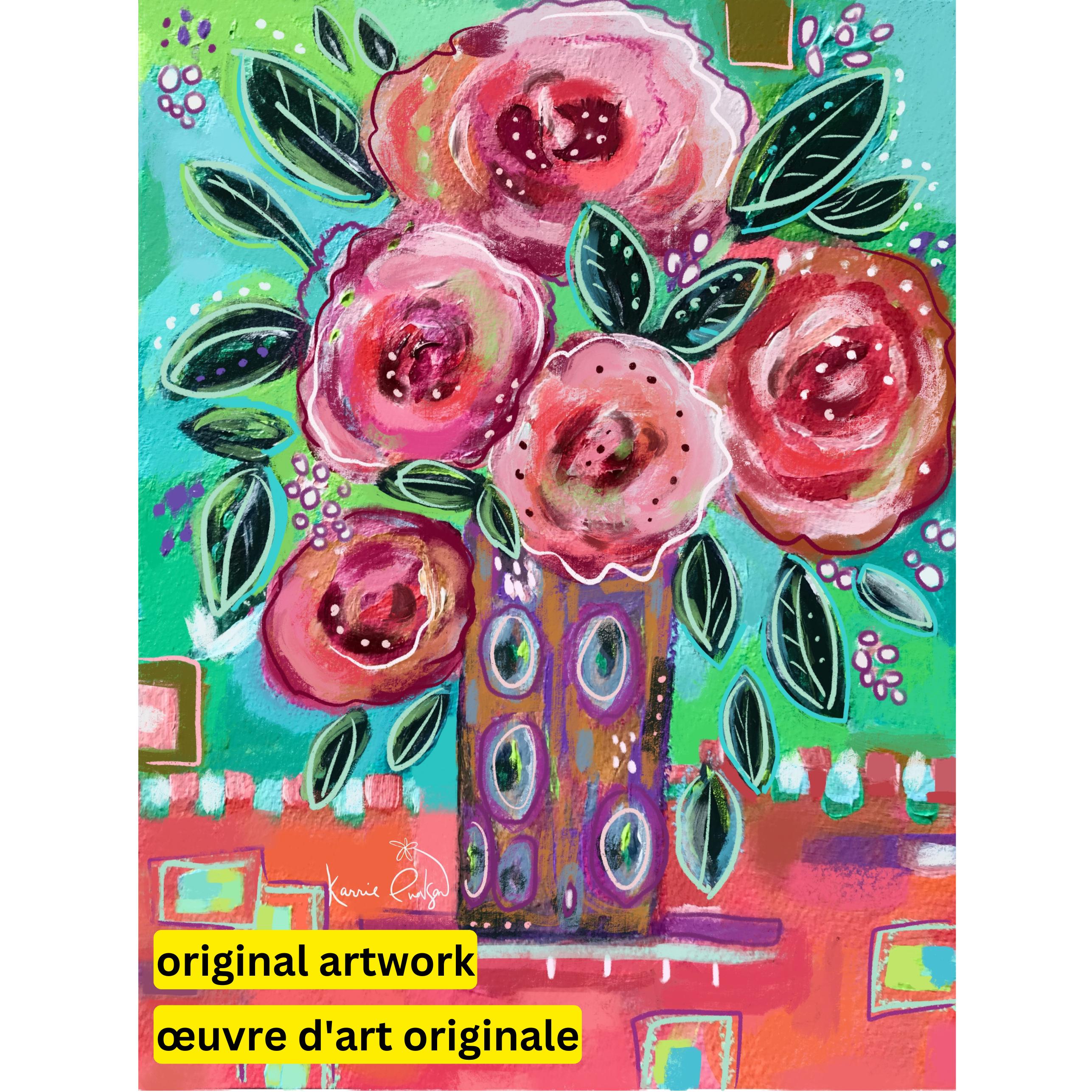 Pretty in Pink by Karrie Evenson-30x40cm-Square-DiamondArt.ca