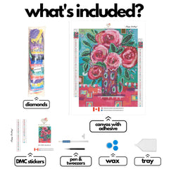 Pretty in Pink by Karrie Evenson-30x40cm-Square-DiamondArt.ca