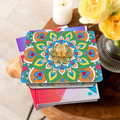 Radiant Green Mandala Acrylic Box-Special-DiamondArt.ca