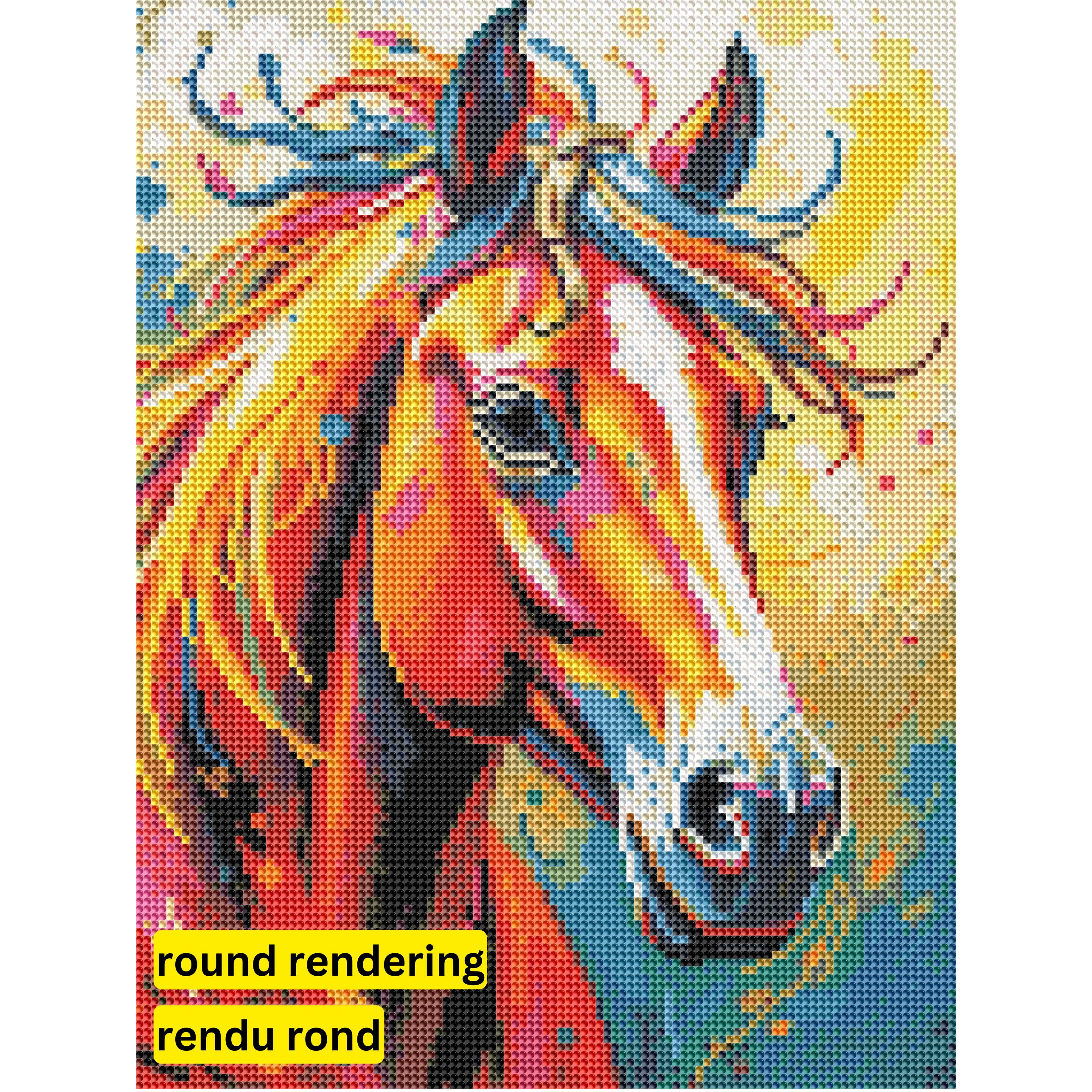 Radiant Horse by Jack Rose-30x40cm-Round-DiamondArt.ca
