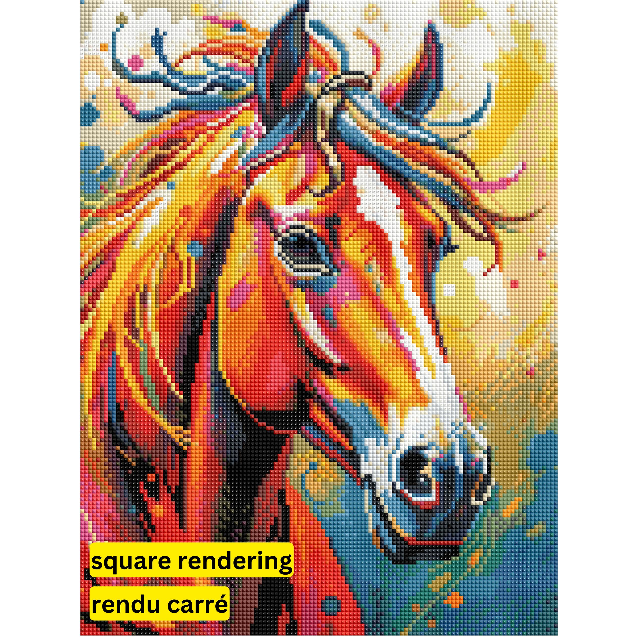Radiant Horse by Jack Rose-30x40cm-Square-DiamondArt.ca