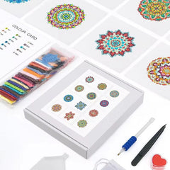Radiant Mandalas Sparkle Minis 12 Canvas Kit-Square-DiamondArt.ca