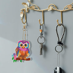 Radiant Rainbow Owls Key Chain Kit-Special-DiamondArt.ca