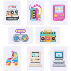 Retro Rewind Sparkle Minis 8 Canvas Kit-Round-DiamondArt.ca