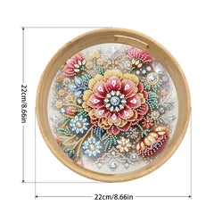 Rosy Elegance Wooden Serving Tray-Special-DiamondArt.ca