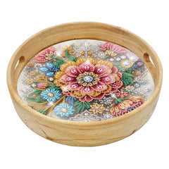 Rosy Elegance Wooden Serving Tray-Special-DiamondArt.ca