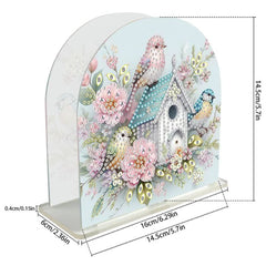 Shabby Chic Birdhouse Napkin Holder-Special-DiamondArt.ca