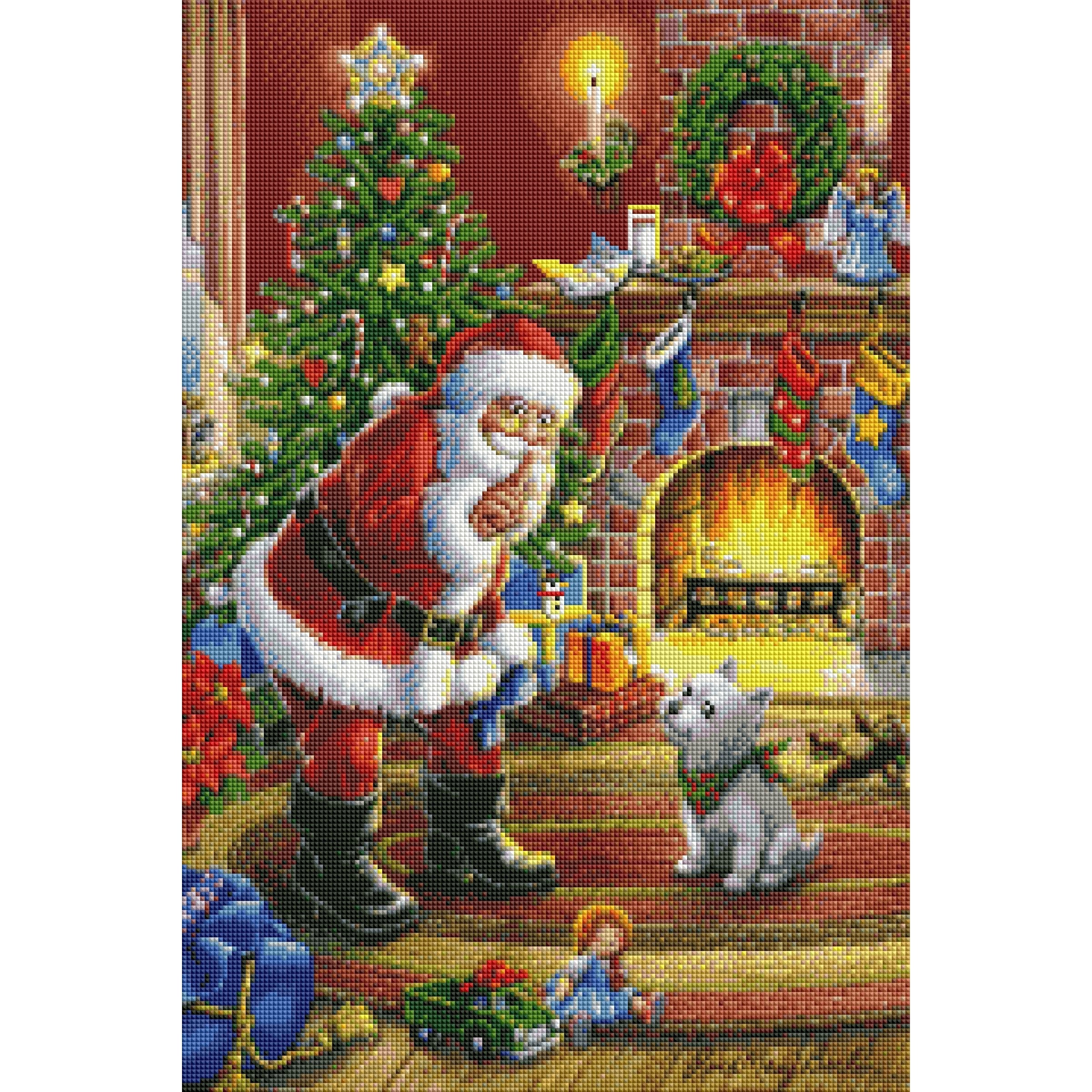 Shhh Santa by Rose Mary Berlin-45x85cm-Round-DiamondArt.ca