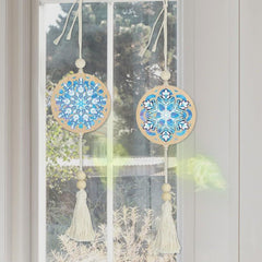 Shimmer Snowflakes Wooden Suncatcher Set (2 Pieces)-Special-DiamondArt.ca