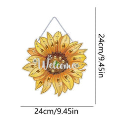 Shimmering Sunflower Welcome Wall Hanging-Special-DiamondArt.ca