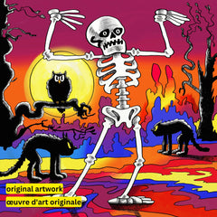 Skeleton Dance by Howie Green-40x40cm-Round-DiamondArt.ca