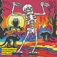 Skeleton Dance by Howie Green-40x40cm-Round-DiamondArt.ca