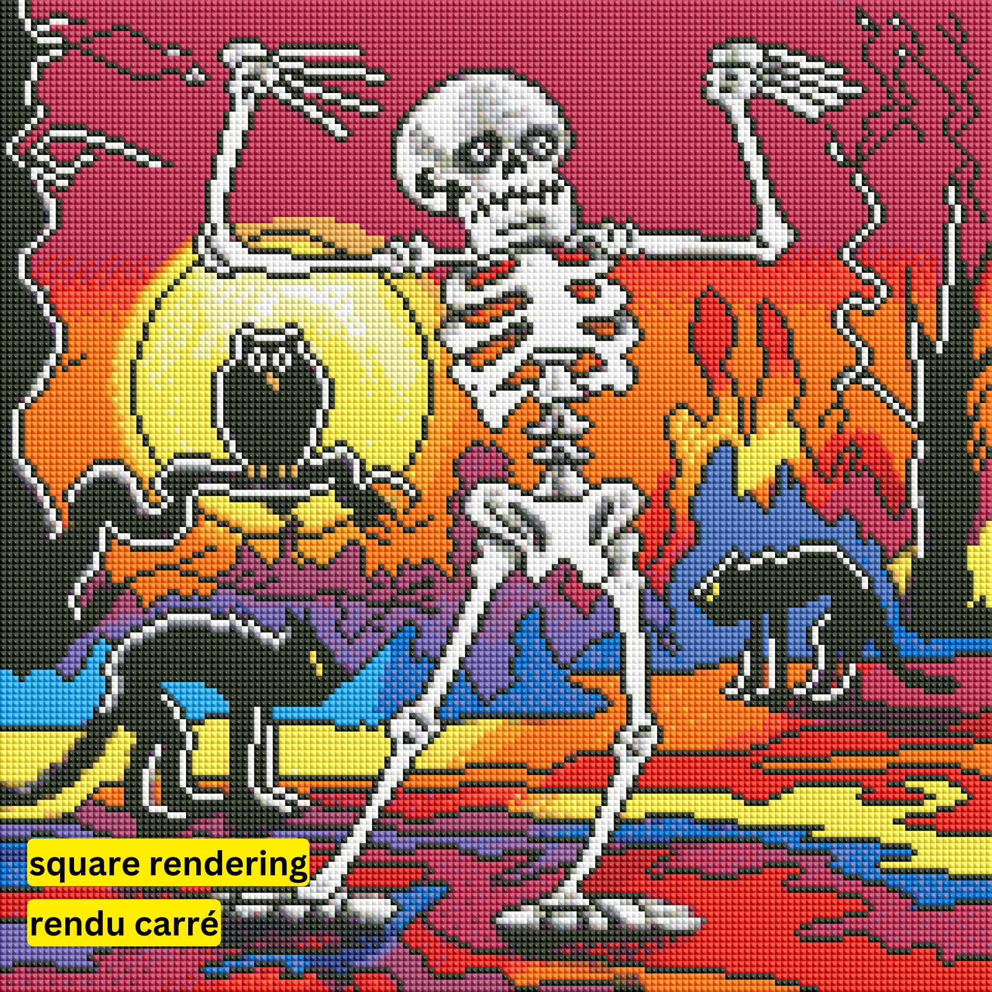 Skeleton Dance by Howie Green-40x40cm-Round-DiamondArt.ca