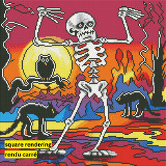 Skeleton Dance by Howie Green-40x40cm-Round-DiamondArt.ca