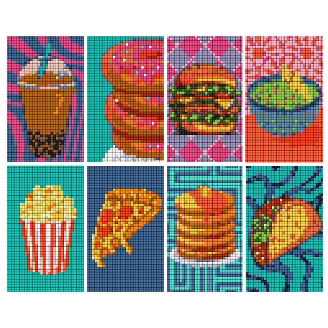 Snack Attack Sparkle Minis 8 Canvas Kit-Square-DiamondArt.ca