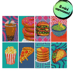 Snack Attack Sparkle Minis 8 Canvas Kit-Square-DiamondArt.ca
