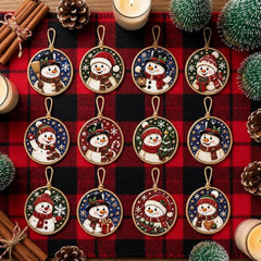 Snow Buddies Christmas Ornaments (12 Pieces)-Special-DiamondArt.ca