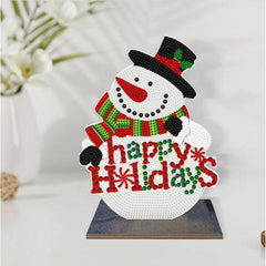 Snowman Wooden Tabletop Decoration-Snowman-DiamondArt.ca