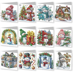 Snowy Cheer Christmas Card Set (12 Pack)-Special-DiamondArt.ca