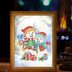 Snowy Friends LED Shadow Box Frame-Special-DiamondArt.ca